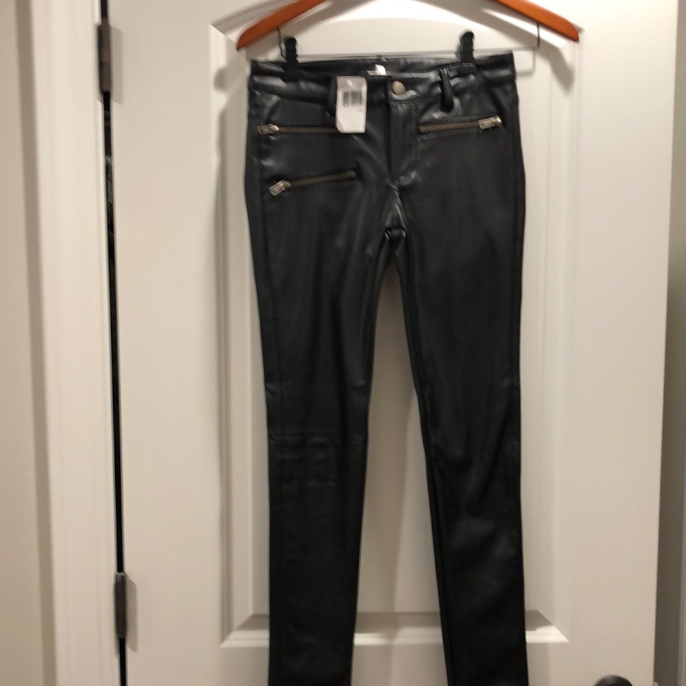 Parker size XS skinny leg vegan black motorcycle jeans